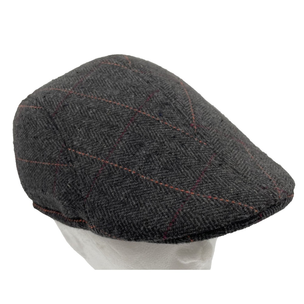Derby Tweed Gray Red Cabbie Gatsby Hat Cap Golf Casual Wear Driving Unisex